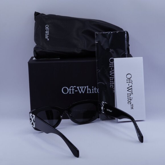 Off-White OERI14E PALMER 1007 Oval Sunglasses – Black/Grey
